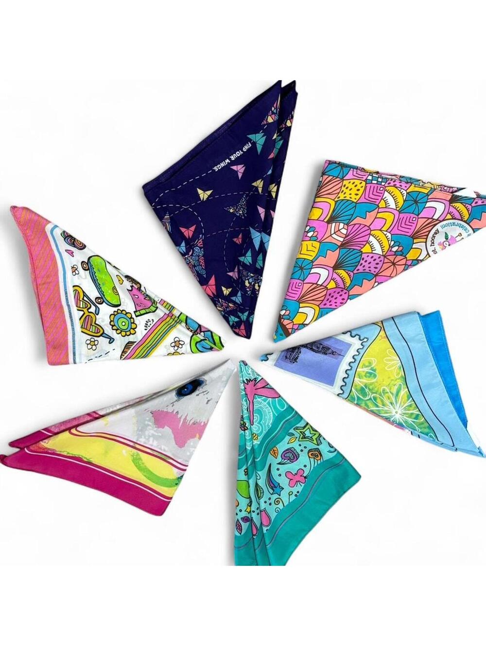 Girl Scout Cookie Bandana Bundle 10 Pc Colorful Scarf Lot